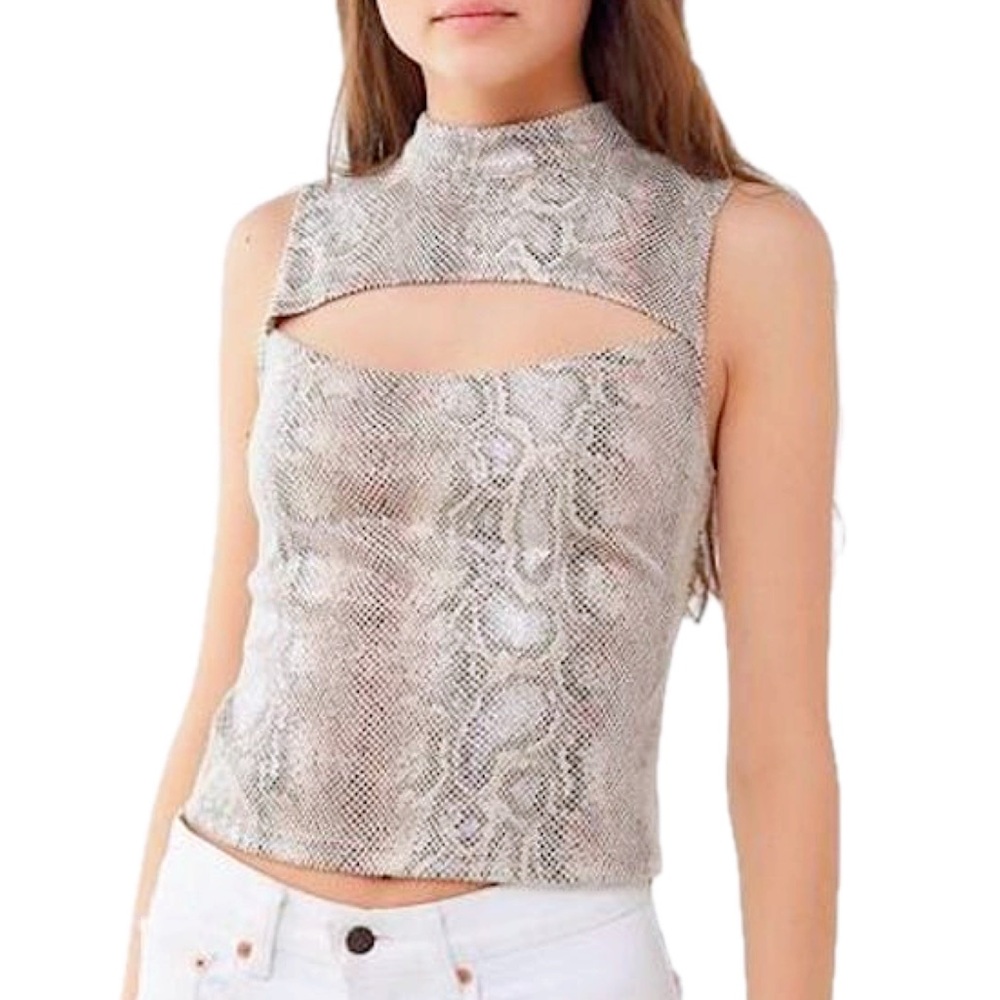 Urban Outfitters Kiara Snake Print Cutout Tank Top